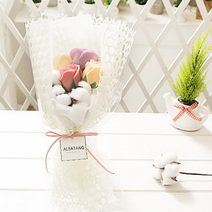 코튼파스텔로즈 미니 꽃다발 졸업식 생일 기념일 로즈데이 향기꽃, 단품, 단품