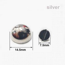 다채로운 돔 리벳 나사 스파이크 버섯 볼트 가방 신발 의류에 대 한 둥근 머리 DIY 가죽 공예 액세서리 10 개, silver