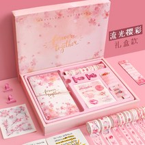 선물 상자 세트 다이어리 작은 신선한 체크 무늬 별이 빛나는 하늘 귀여운 지팡이 다이어리-111572, 옵션01