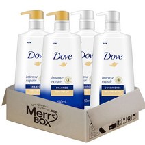 헤어케어세트 도브 인텐스 리페어 샴푸x2+컨디셔너x2, 1세트