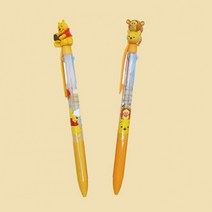 3색볼펜 35003색볼펜 디즈니3색볼펜 푸우 티거 캐릭터볼펜 어린이 3색볼펜단체선물, 랜덤