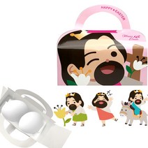부활절 2구 예수님 종이 바구니 1속 10매 계란 포장 스티커 달걀 꾸미기, 초록_부활의첫열매