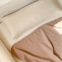 어텀31 오가닉코튼 인견 양면 아기 와이드베개, 도트+솜 속통