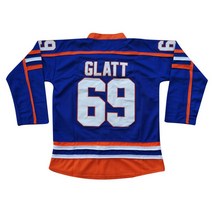 아이스하키장비 더그 두꺼운 저지 #69 Glatt 핼리팩스 하이랜더스 하키 영화 스포츠 스웨터 블루 S-3XL, 01 Blue_04 XL