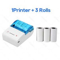 무제한미니 블루투스 휴대용 무선 감열식 영수증 프린터 58mm Loyverse POS 무료 앱 SII 안드로이드, 06 WH Add 3Rolls_01 EU 플러그