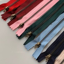 [세아퀼트] 국산 엔틱청동지퍼 10cm 15cm 20cm 25cm (지퍼고리포함), 20cm진밤