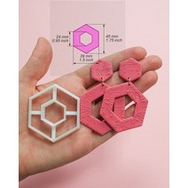 도자기 귀걸이 커터 해바라기 도넛 폴리머 클레이 도구 삼각형 사각형 둥근 가장자리 원형 3d 프린팅, [22] 22