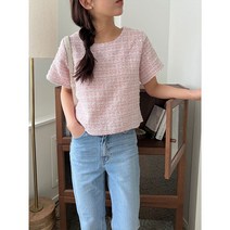 트위드 반소매 블라우스 [CMM5BL120F]