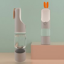 죠스펫 강아지 휴대용 물통 산책 애견물통 1단 2단 물병 라빗보틀, 라빗보틀 ( 간식물통-그레이 )