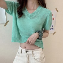 쇼트 상의 여 디자인 느낌 커버 유로핏 니트 카디건 아이스 반팔 소프트 상의 여 스위트