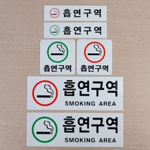HY 흡연구역 아크릴 안내표지판 흡연실 흡연실표지판, 가로 녹색 소