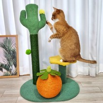 펫카 펌킨 선인장 고양이 스크래쳐 캣타워 고양이장난감 70cm, 혼합색상