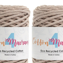 니뜨 코튼 마크라메4 뜨개실 2볼 + 코튼라벨 1장 + 플래닛토트백도안, 08_베이지