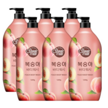 샤워메이트 복숭아 바디워시 과일향, 1200g, 6개