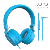 퓨로 어린이 헤드셋 헤드폰 Puro Basic 청력보호 마이크 볼륨, 블루, Puro Basic 헤드셋_블루