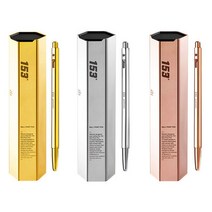 각인/모나미 153 골드 유성 볼펜 0.7mm 케이스포장 선물용, 옐로우골드 - 각인함