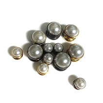 10번 진주 솔트레지 7mm부터15mm 금속장식 가죽공예 악세서리 가방부자재 10개set, 골드, 10번 진주솔트 15mm