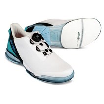 KR Strikeforce TPC 하이프 오른손 미디엄 유니 볼링화, 8.5 Women/7 Men, White/Black/Sky