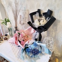 [꽃길이어라] 사탕꽃다발 화이트데이꽃다발 향기꽃다발 기념일선물 시들지않는꽃다발 화이트데이특가 화이트데이 기념일꽃다발 비누꽃다발 화이트데이사탕꽃다발, 샤넬