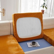 Airldianer 벨벳 솔리드 컬러 소파 쿠션 커버 거실 탄성 소파 funiture 수호자 소파 커버 strenth slipcovers, 주황색, 플러스 사이즈3(l)-1pc
