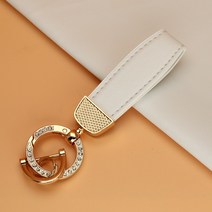 카스타 자동차 스마트 키케이스 TPU 키홀더 키커버 가죽스트랩 키링 코란도 코란도C 스포츠 렉스턴W 코란도 투리스모, (추가상품) 스트랩, 아이보리-골드라인