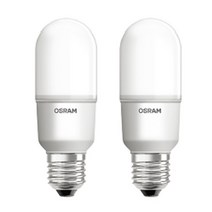 오스람 LED 스틱 전구 램프 7W 9W 10W 12W (2개 묶음), 2개, 9W (827) 전구색(주황빛)