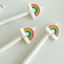 3개이상무배 국산 힐링볼펜 캐릭터볼펜 스승의날 플라워볼펜 스마일 꽃볼펜 선물 선생님볼펜 생일축하 답례품 어린이집 선물 유치원 선생님선물 주일학교선물 +선물포장 인테리어 소품볼펜, 무지개볼펜+포장지