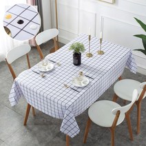 방수 테이블보/화이트바둑 2인용~12인용(274x135cm)/ 국내 당일발송-신데렐라 데코, 식탁보 방수-화이트바둑, 6인(180x135cm)