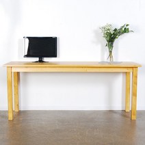 해머슨 원목 책상 일자 600x2000 공부 컴퓨터 2인용 서재, 오크+화이트