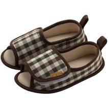 일본 슬리퍼 룸 슈즈 racco M 23-24cm 그린 체크 발 뒤꿈치 쿠션 화장실 가벼운 신었을 때의 감촉