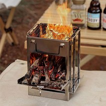 캠프파이어 불멍 접이식 사각 화목 스텐 난로 대형, 화롯대(대형)