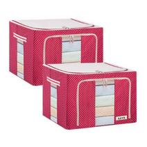 조은리빙 미니도트 리빙박스 100L, 레드, 2개