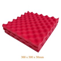 흡음스펀지 흡음 방음 소음 방진 패드 soundproof sponge 50x50x1.5cm 어쿠스틱 폼 처리 면 스펀지 우수한 차음성, 빨간색 300x300x30mm