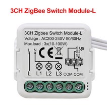 GIRIER Tuya ZigBee 3.0 스마트 라이트 스위치 모듈 없음 중성 와이어 필요 Alexa Google 홈 지원 2 웨이 제어, 03 3 Gang