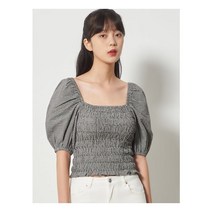 [에잇세컨즈] 블랙 잔체크 스모킹 블라우스 (321765LYE5)