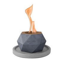 Kante 콘크리트 탁상용 화덕 18.3cm(7.25인치) 라이트 그레이 베이스 실내 및 실외용 에탄올 화덕 문지르는 알코올 테이블 탑 화덕 스모어 메이커용 미니 벽난로 (, Diamond Style_Light Base Glass
