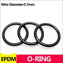 EPDM O 링 외경 30-580mm 산 알칼리 방수 마찰 와이어 직경 5.7mm 검정색, 58x5.7(5pcs)