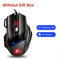 게이밍마우스 게임용 컴퓨터 USB 유선 게이밍 마우스 7 버튼 RGB 게이머 인체 공학적 5500DPI LED 게임 태, 02 Black without box, 한개옵션1