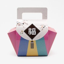 피크닉앤패키지 추석명절 송편포장 색동 복주머니상자 대/소, 1개, 소(핑크)