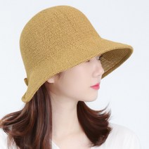 라핑 스트로 와이어 버킷햇 여름 밀짚 모자