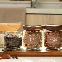 원목 내열유리 저장병 우드뚜껑 캐니스터 중 450ml (CRO0012)