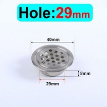 창문형 욕실 화장실 환풍기 교체 5/10PCS Stainless Steel Ventilation Hole Cabinet Cooling Round Air Duct Vent Plane, 29mm Silver Flat_10pcs