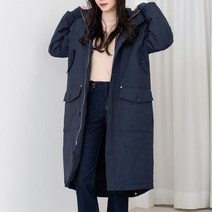 여성 오리털 롱패딩 네이비 1P 겨울 야상 점퍼 아우터 280165