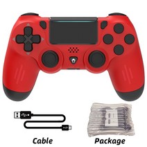 게임스틱 데이터 프로그램 무선 진동 조이스틱 PS4 컨트롤러 블루투스 호환 게임패드 PC 제어 원격, 03 Red