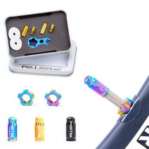 OL1110 자전거 프레스타 티타늄 벨브캡 7P 케이스세트, 블랙(1110-3)