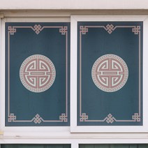 반투명시트지 무점착창문시트지 창문 유리 거울 유리창 베란다 유리문 유리 윈도우 창문 시트지 썬팅지 선팅지 필름 무점착반투명시트_전통문양아트06_B01_W90xH120cm YR+3252EA