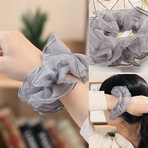 레이어 곱창밴드(그레이) 밴딩머리띠 짧은머리올림머리 짧은머리똥머리