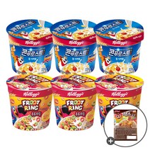 켈로그 시리얼 후르트링 컵 30g x 3개 + 콘푸로스트 컵 30g x 3개 + 미니시리얼 30g 증정, 1세트