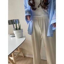 1+1 여성통바지 와이드바지 와이드슬랙스 고무줄팬츠 밴딩 편한바지 일자 와일드