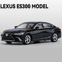 1:24 ES300 합금 자동차 모델 다이캐스트 금속 장난감 차량 높은 시뮬레이션 소리와 빛 컬렉션 어린이 선, [02] Black